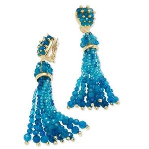 KENDRA SCOTT • Elegant Blue Beaded Tassel Earrings